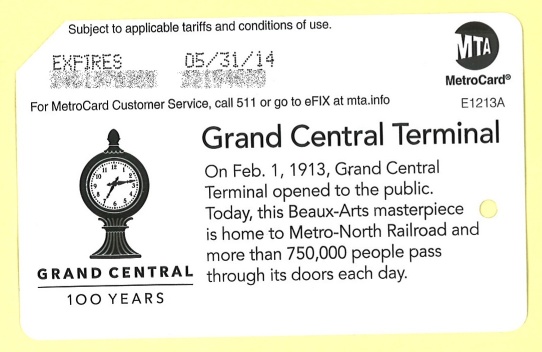 Grand Central Terminal Centennial Metrocard 01 - rear - expl.jpg